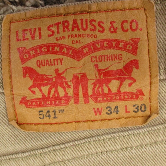 Levi's Jeans men's 36x29 Tan 541 Athletic Taper Fit Flex Denim - Picture 5 of 6